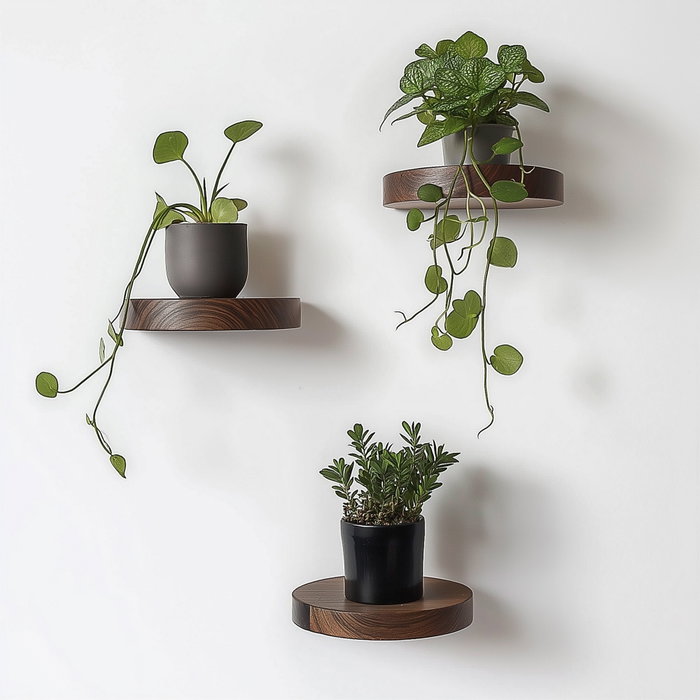 Hanah Home Conjunto de 3 Estantes de Pared de Madera Decorativos Hanah Home Conjunto de 3 Estantes de Pared de Madera Decorativos